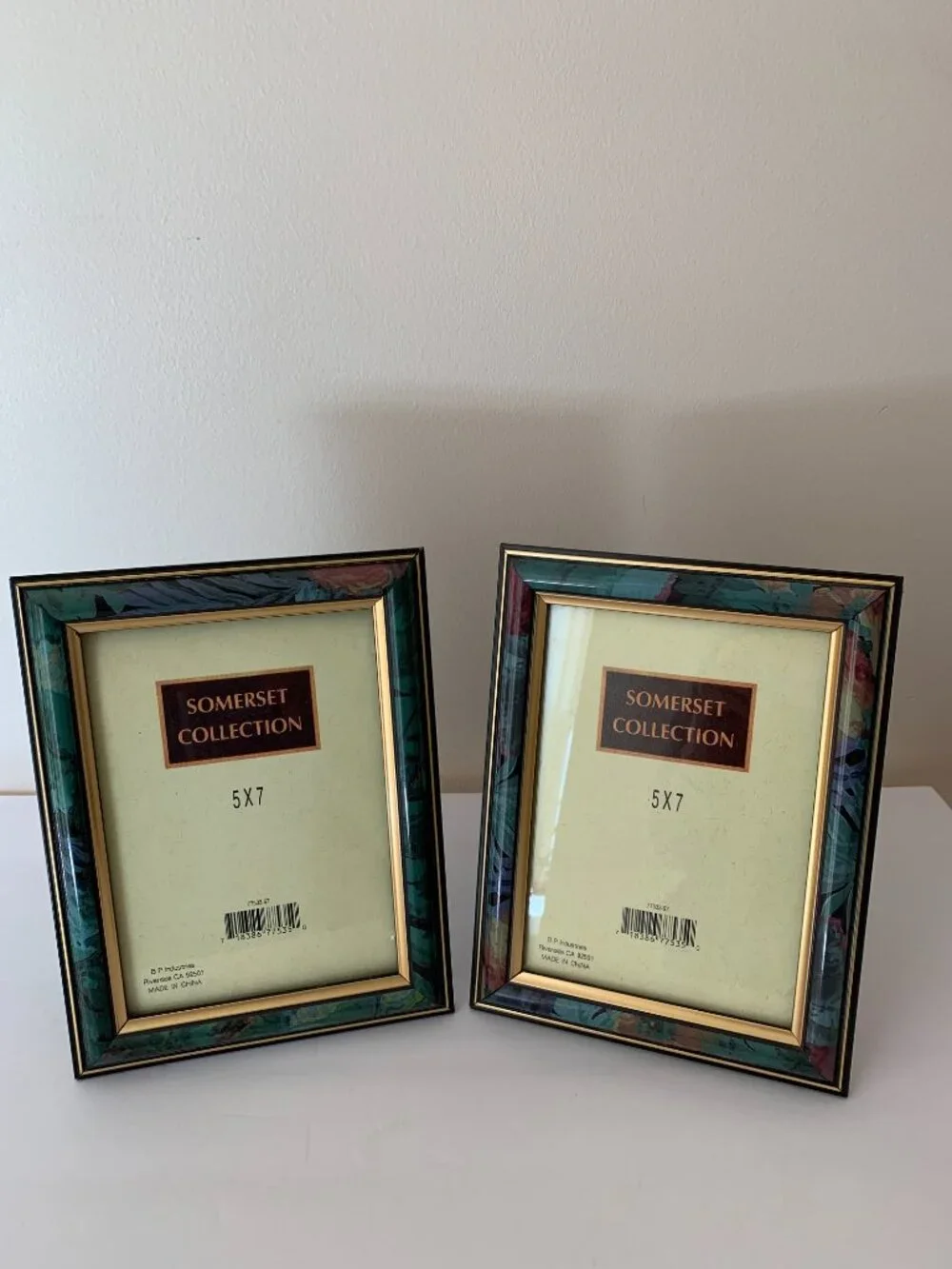 Vintage Somerset Collection 5X7 inch floral picture frames with gold accents